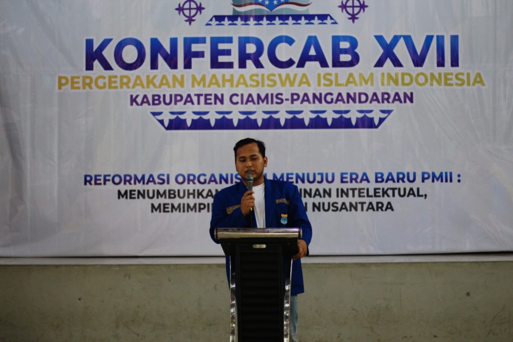 Foto : Sambutan Leza Lijayanto (Ketua PC PMII CIamis 2023-2024)